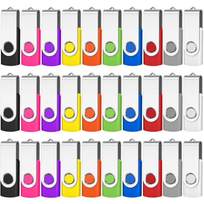 AreTop 128MB Bulk Flash Drive 50Pack, USB 2.0 Swivel Thumb Drives Bulk Pendrive Memory Stick Jump Drive USB Drives (50 Pack 128MB, Mix Color) - Image 1